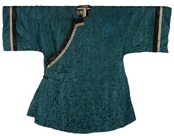 Chinese Blue Silk Lady's Robe, 19th Century