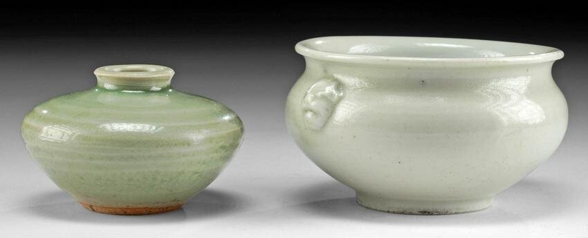 Chinese Qing Glazed Pottery Vessels (pair)