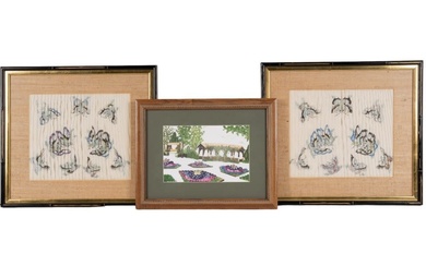 Chinese Silk Butterfly Framed Embroidery