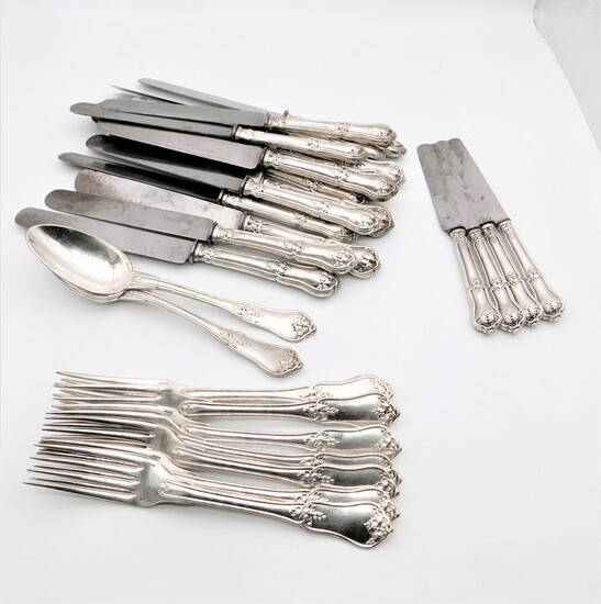Christofle - Cutlery (26) - Art Nouveau - Silver-plated - Floreale