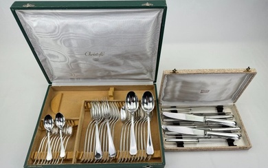 Christofle Luc Lanel - Cutlery set for 12 (48) - America - Silverplate