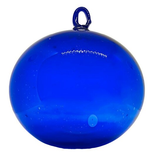 Cobalt blue sphere in murano blown glass, diameter 19