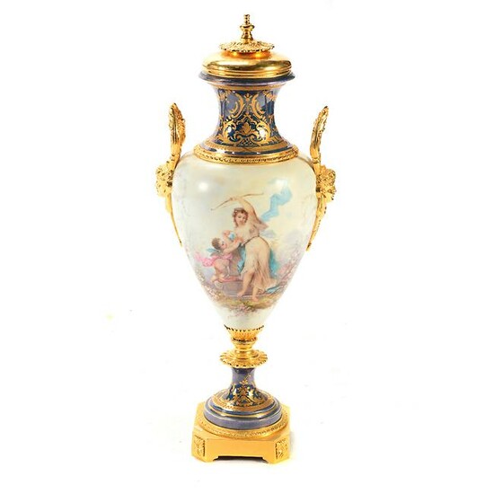 Continental SÃ‹vres Style Porcelain and Gilt Brass