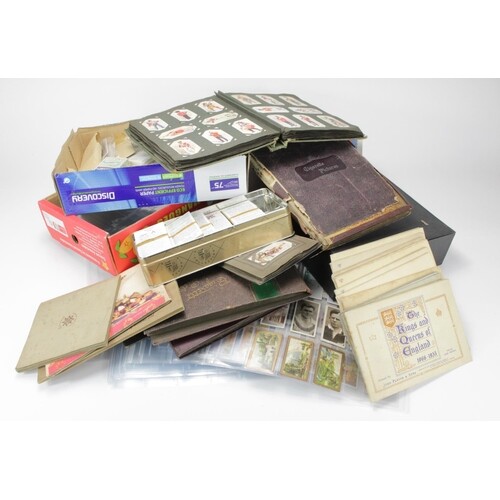Crate containing large quantity of cards, sets, part sets & ...