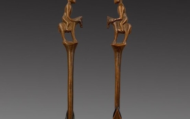 Cuillère figurant un cavalier - Wood - Angola - 1st half 20th century