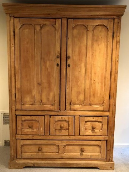 Custom Antique Pine Linen Press / Cabinet