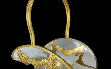 DORE BRONZE AND BACCARAT CRYSTAL BASKET