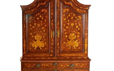 DUTCH FLORAL MARQUETRY CABINET-ON-CHEST EARLY 19TH