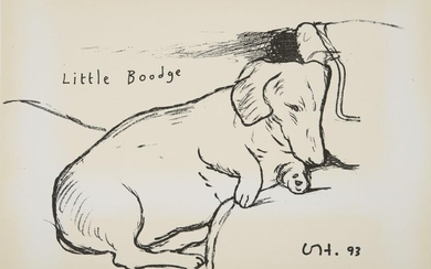 David Hockney OM CH RA, British b.1937- Little Boodge, 1993; offset lithographic poster on satin wove, published by 1853 Gallery, Saltsmill, Yorkshire, sheet 28 X 42cm (unframed) (ARR)