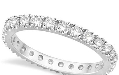 Diamond Eternity Wedding Ring Band 14K White Gold 0.51ctw