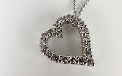 Diamond Heart necklace in 14KT white gold