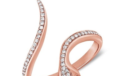 Diamond & Tsavorite Snake Ring in 14k Rose Gold