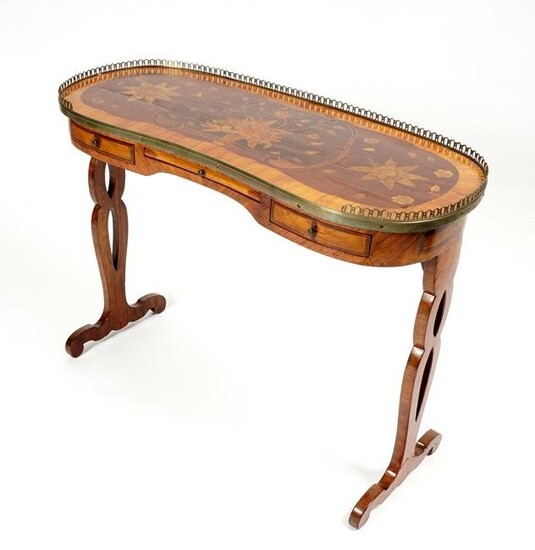 Diminutive French Marquetry Inlaid Writing Desk