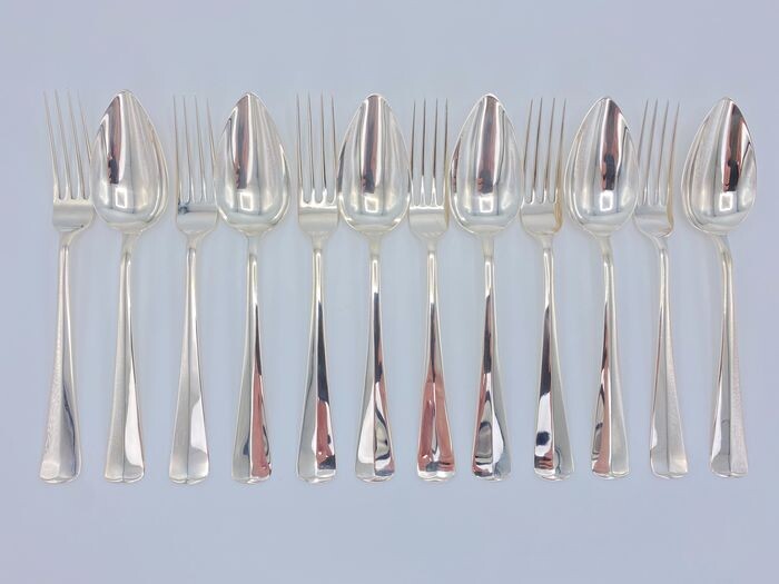 Dinner cutlery sets (12) - .833 silver - Gerritsen & Van Kempen - Netherlands - 1930 and 1931