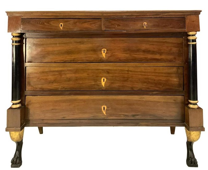 Drawer of walnut wood, Empire. Sicily, the first