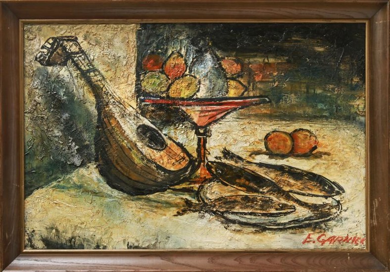 E. Garnier "Still Life with Fish" Oil on Canvas