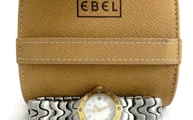 Ebel Sportwave Two-Tone Stainless Steel 18K Yellow Gold Watch, White Dial, 27 mm