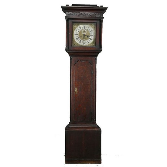 English John Royle Oak Tall Case Clock, 19th C