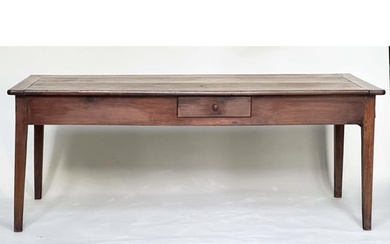 FARMHOUSE TABLE, 19th century French cherrywood with triple ...