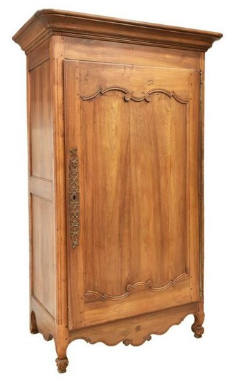 FRENCH LOUIS XV STYLE FRUITWOOD BONNETIERE ARMOIRE