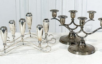 Four Mexican Sterling Silver Candelabras