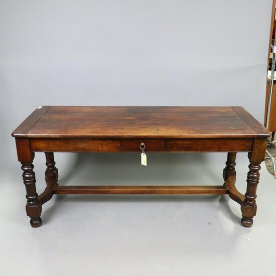 French Farm Table with a Drawer in Cherry