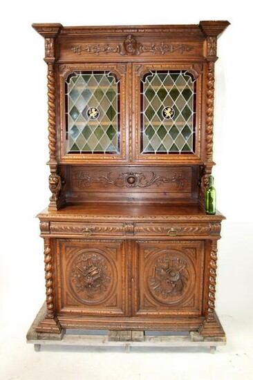 French buffet with leaded glass doors
