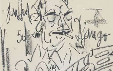 GEN PAUL (1895-1975), EUGÈNE PAUL DIT DJANGO REINHARDT, 1950 Pastel sur papier Signé et daté...
