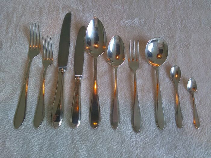 GERO - silver plated cutlery set for 6 persons (74) - Silverplate - puntfilet