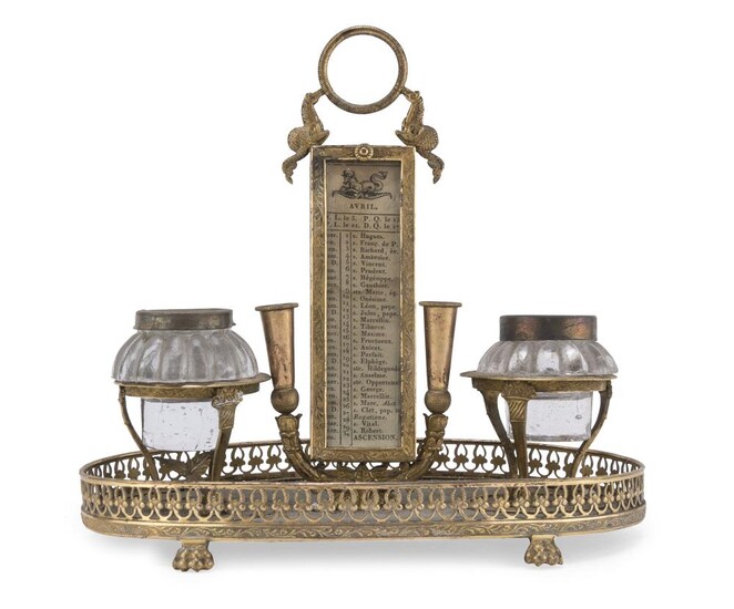 GILT METAL INKWELL EMPIRE PERIOD