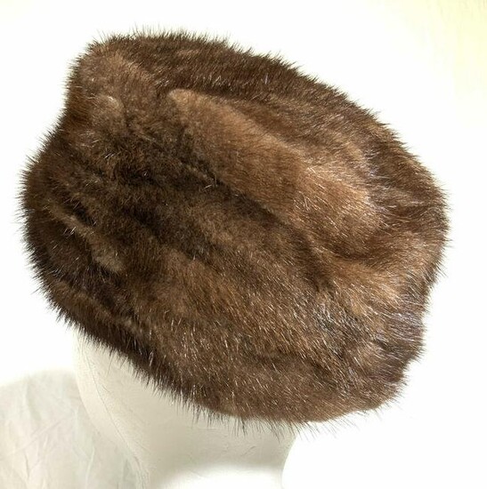 GIMBEL Signed Vintage Mink Fur Hat w Box