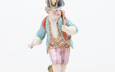 "Gardener Boy", Saxon porcelain figurine by Carl Thieme, late 19th Century.