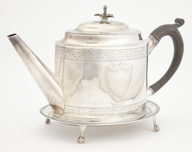 George III Sterling Silver Teapot on Stand