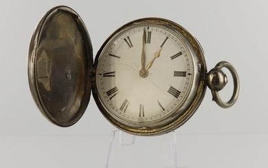 George IV silver cased full hunter key wind pocket watch, ha...