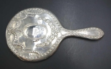 George V sterling silver hand mirror