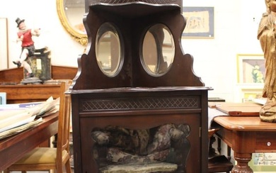 Georgian Carved Walnut Wood Side Cabinet Stand or Vanity Table