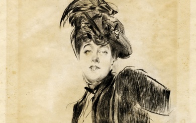 Giovanni Boldini (Ferrara, 1842 - Parigi, 1931), Ritratto di donna. 1934.