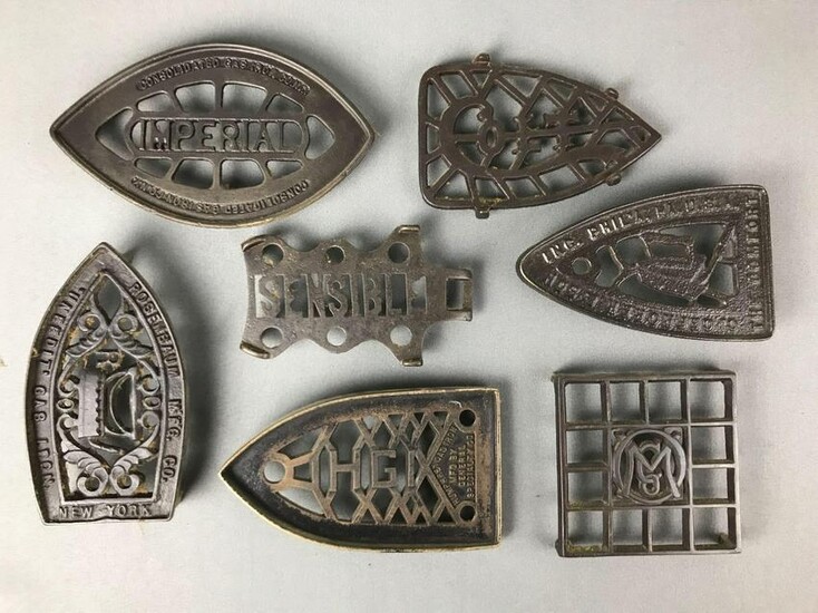 Group of 7 : Antique Cast Iron Trivets for Sad Irons