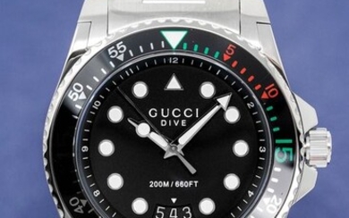 Gucci - Dive Black Silver - YA136208 + FREE SHIPPING - Men - 2011-present