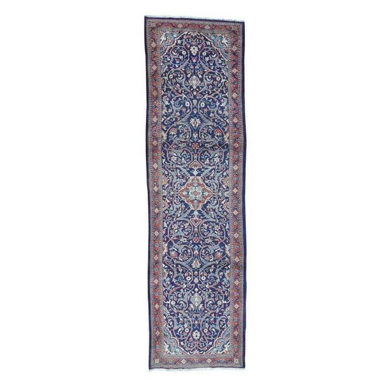 Hand-Knotted Persian Mahal Wide Runner Oriental Rug
