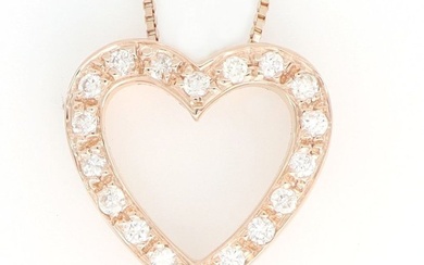 18 kt. Pink gold - Necklace with pendant - 0.10 ct Diamond