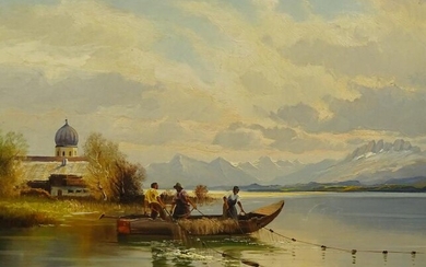 Helmut Stadelhofer (1914-1979). Bavarian lake, oil on canvas, signed,...