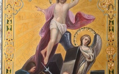 Icon, The Ressurection of the Christ - Wood - Late 19th century