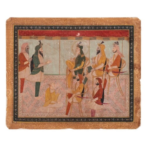Indian School 19/20th century: an audience in an interior, s...