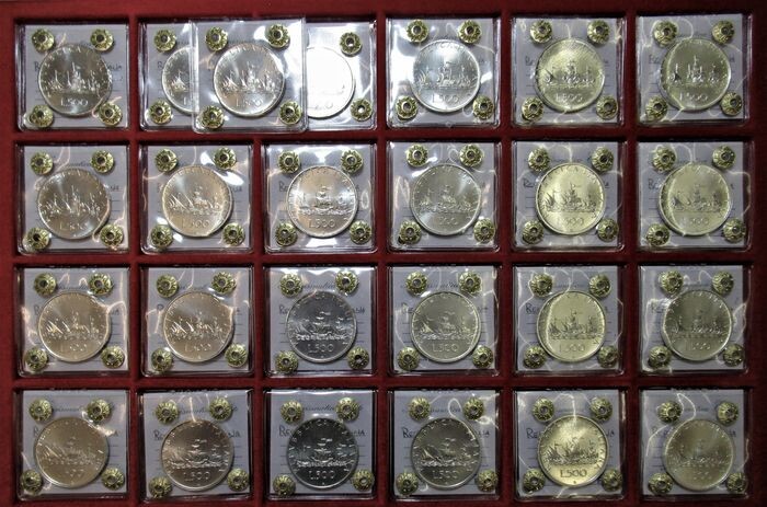 Italy, Italian Republic. Lotto 25 x 500 lire Caravelle FDC 1968-2001