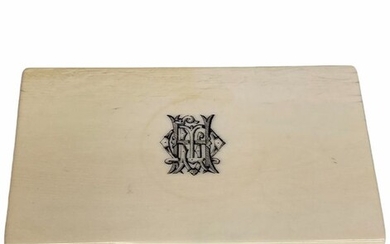 Ivory writing box with monogram - Including certificate - Ivory - Circa 1880