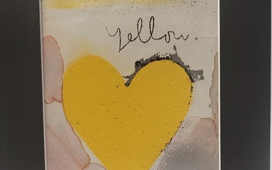 Jim Dine (1935) - YELLOW HEART - from "8 Hearts" 1970 - lithograph in passpartout - Mother'sDay Art Gift!