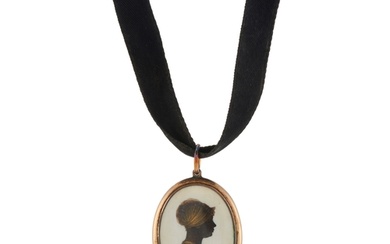 John Miers, a late Georgian gold silhouette pendant, suspend...