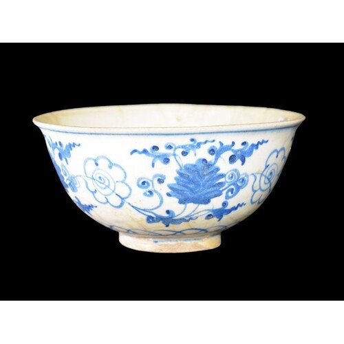 LATE TIMURID EARLY SAFAVID BLUE & WHITE BOWL DECORATED WITH ...