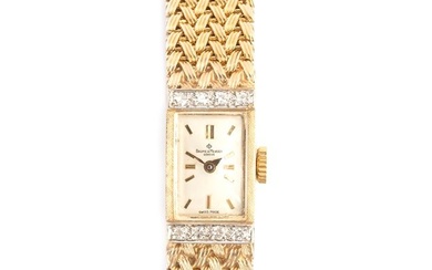 Ladies Baume & Mercier Diamond, 14k Gold Wristwatch.